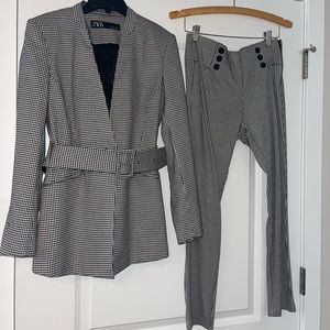 Zara Stripped Suit with Belt